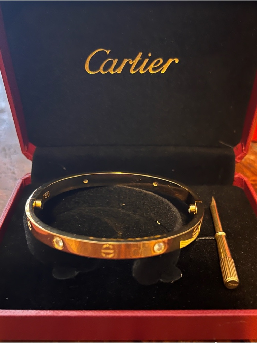 Cartier Red and Gold Branded Packaging with Certificate size 17